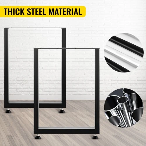 VEVOR Juodos metalinės stalų kojelės, 2 vnt., plieninės, 720 x 600 mm