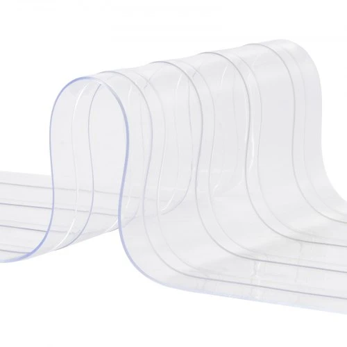 VEVOR Juostinė užuolaida, 100 pėdų x 12 col. x 0,12 col., skaidri gofruota PVC juosta