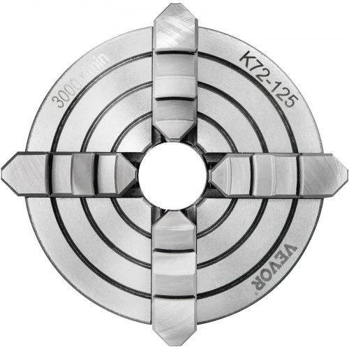 VEVOR K72-125 5 colių 4 žandų tekinimo griebtuvas, 125 mm, nepriklausomas, reversinis