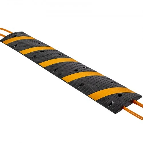 VEVOR Kabelio apsaugos rampa 1830 mm, 2 kanalų, guma, juoda / geltona, SH-R14