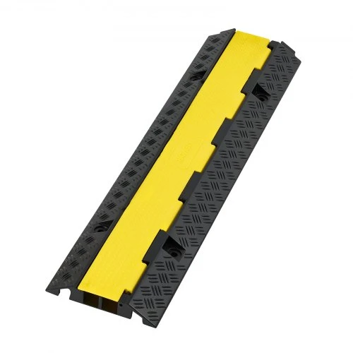 VEVOR Kabelio apsaugos rampa, 2 kanalai, juoda ir geltona, 103 x 25,5 x 7,5 cm