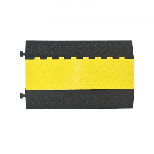 VEVOR Kabelio apsaugos rampa, 2 kanalai, 100 x 75 mm, juoda / geltona, 1 pakuotė