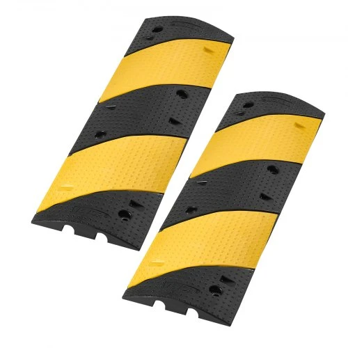 VEVOR Kabelio apsaugos rampa, guminė, 2 vnt., juoda ir geltona, 1000 mm