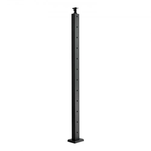 Koduva VEVOR kabelių turėklų stulpas, 4 vnt., 42x1x2 col., horizontalios skylės, juodas