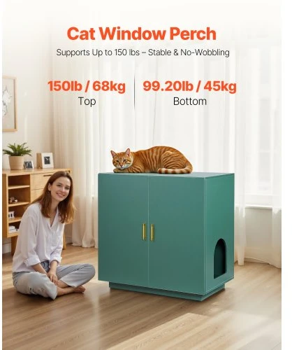 Koduva VEVOR kačių kraiko dėžės spintelė, 80 cm, medinė, su dvigubomis durelėmis