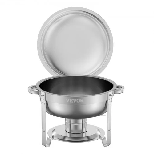 VEVOR Kaitinimo indų bufeto rinkinys, 5 qt, 2 vnt., nerūdijančio plieno, sidabrinis