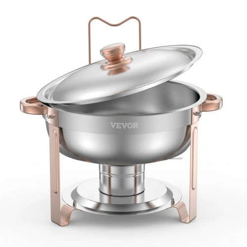 VEVOR Kaitinimo indų rinkinys, 5 Qt, 4 vnt., nerūdijančio plieno, rožinio aukso