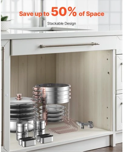 VEVOR Kaitinimo indų rinkinys, 5 Qt, 4 vnt., nerūdijančio plieno, rožinio aukso
