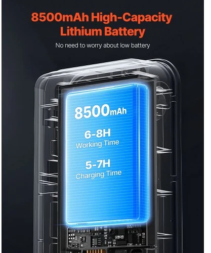 Koduva VEVOR kanalizacijos kamera, 164 ft/50 m, 4,3 colio vamzdžių apžiūros kamera su 6 reguliuojamais LED, 16GB kortele ir 8500mAh baterija