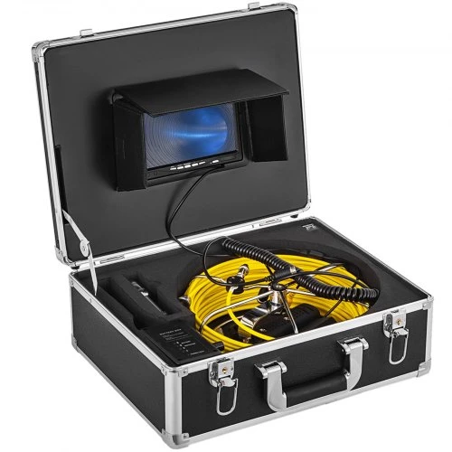 VEVOR Kanalizacijos kamera, vamzdžių apžiūros kamera 30 m, 7" monitorius, HD DVR, 8 GB kortelė