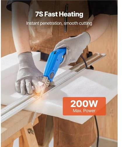 Koduva VEVOR karšto peilio putplasčio pjaustytuvas, 200 W, reguliuojamas 50–500 °C, su 150 mm ir 200 mm ašmenimis