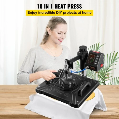 Koduva VEVOR karšto spaudimo presas 30,5 x 38,1 cm 10 in 1, 1000 W, 360° pasukamas, juodas