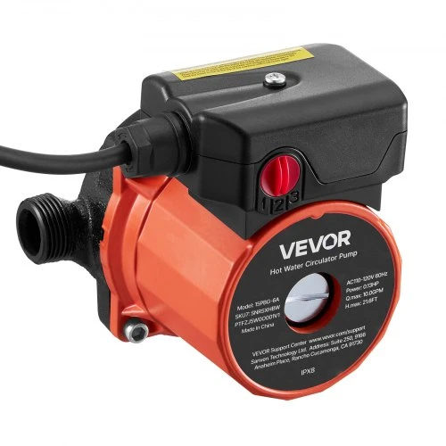 VEVOR Karšto vandens recirkuliacinis siurblys 38 LPM, 100 W, oranžinis / juodas, 15PBG-6B