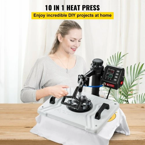 Koduva VEVOR karštojo spaudimo presas 30,5 x 38,1 cm, 10 in 1, 1000 W, 360° pasukamas, baltas