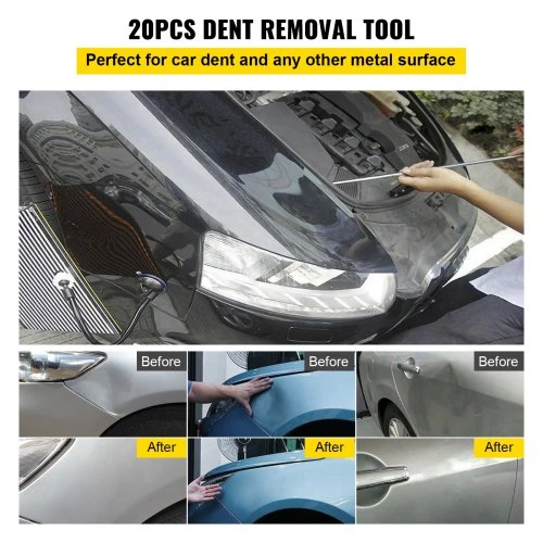 VEVOR Kėbulo įlenkimų šalinimo įrankių rinkinys, 20 vnt. Paintless Dent Repair strypai