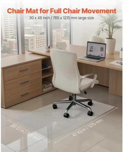 Koduva VEVOR kėdės kilimėlis 765 x 1215 mm, skaidrus, stačiakampis