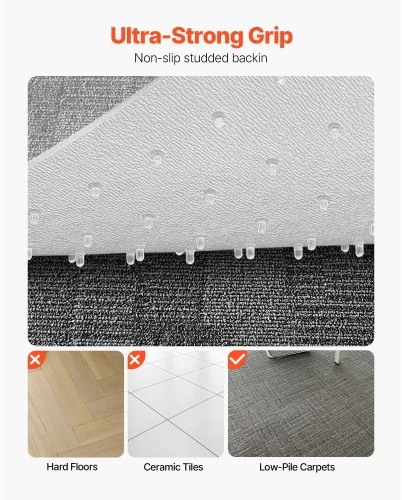 VEVOR Kėdės kilimėlis 915 x 1225 mm, skirtas kiliminei dangai, PVC, skaidrus matinio paviršiaus, stačiakampis