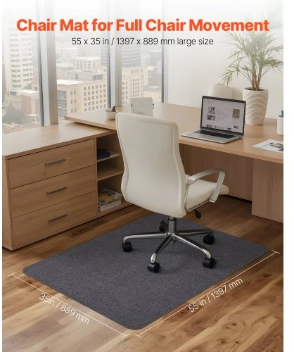 VEVOR Kėdės kilimėlis biurui, 897 x 1396 mm, tamsiai pilkas