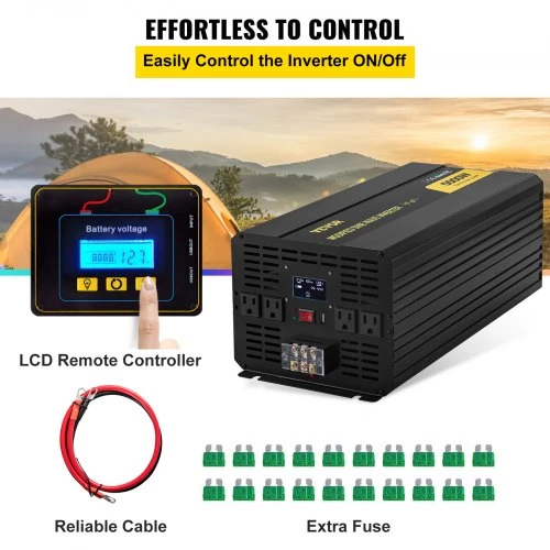 VEVOR Keitiklis su modifikuota sinusine banga 5000 W, DC 12 V į AC 120 V, GYM-5000W