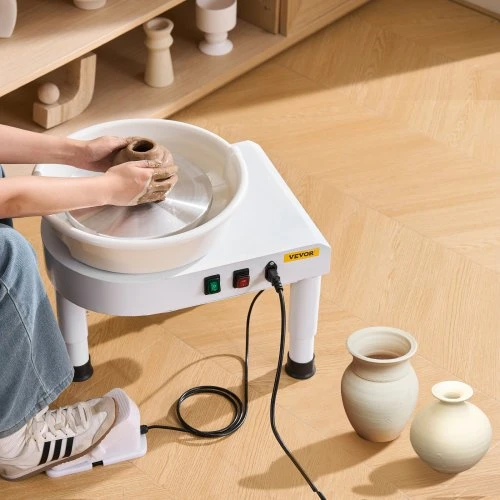 Koduva VEVOR keramikos žiedimo staklės, 28 cm, 60–300 RPM, su koja valdomu pedal ypu, reguliuojamomis kojomis ir nuimamu baseinu