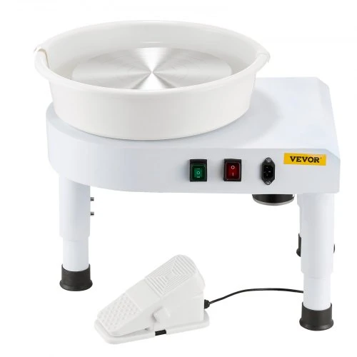 Koduva VEVOR keramikos žiedimo staklės, 28 cm, 60–300 RPM, su koja valdomu pedal ypu, reguliuojamomis kojomis ir nuimamu baseinu