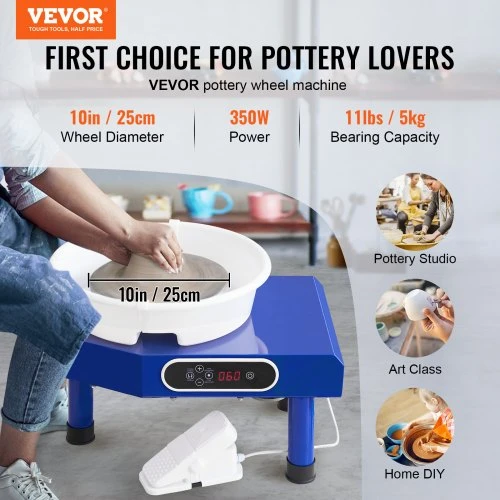 Koduva VEVOR keramikos žiedimo staklės, 24,9 cm, su kojiniu pedalu, 350 W