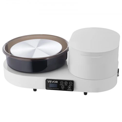 Koduva VEVOR keramikos žiedimo staklės su koja valdomu pedalu, 28 cm aliuminio disku, 450 W, 30–300 aps./min., baltos