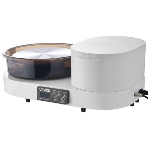 Koduva VEVOR keramikos žiedimo staklės su koja valdomu pedalu, 28 cm aliuminio disku, 450 W, 30–300 aps./min., baltos