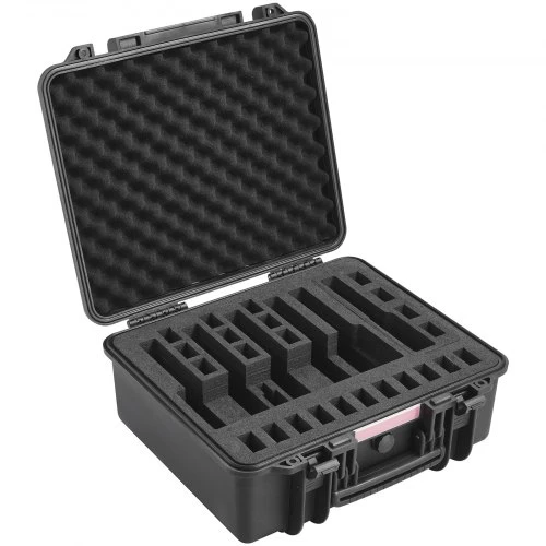 VEVOR Kietas pistoleto dėklas 6 ginklams, juodas, 491 x 434 x 211 mm