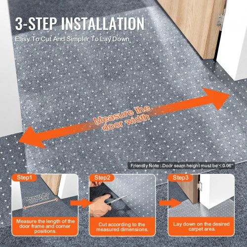 Koduva VEVOR kilimo apsauga katėms, 24" x 25' PVC, neslystantis kilimo apsaugos kilimėlis durų angai