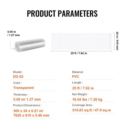 Koduva VEVOR kilimo apsauga katėms, 24" x 25' PVC, neslystantis kilimo apsaugos kilimėlis durų angai