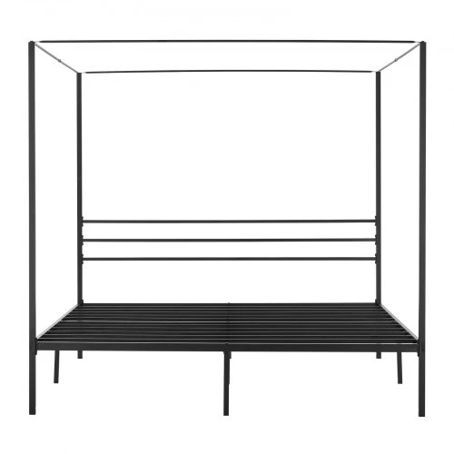 VEVOR King Size metalinė stoginė lovos rėmas, juodas, su keturiais stulpais