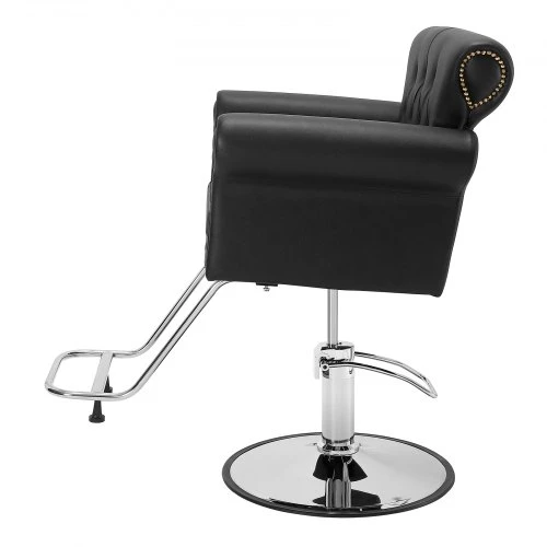 VEVOR Kirpyklos kėdė, saloninė kėdė su hidrauliniu siurbliu, 360° sukama, juoda