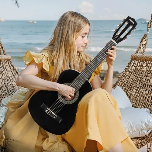 VEVOR Klasikinė gitara, 780 mm, juoda, su priedų rinkiniu
