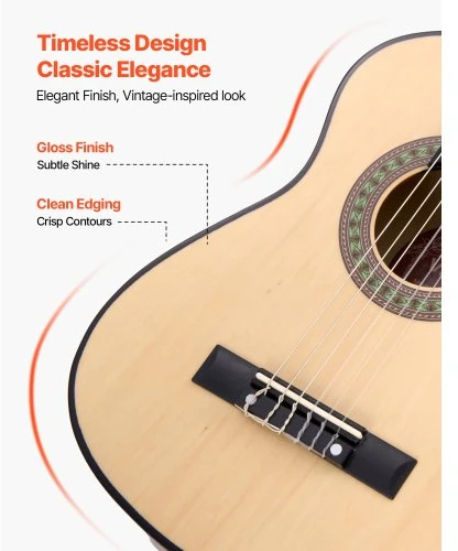 VEVOR Klasikinė gitara, 780 mm, natūrali