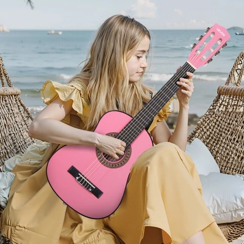 VEVOR Klasikinė gitara 780 mm, pradedančiųjų rinkinys, 30 colių, rožinė