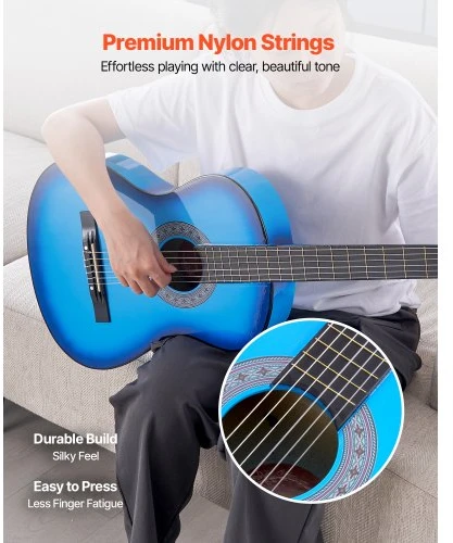 Koduva VEVOR klasikinė gitara 960 mm, mėlyna