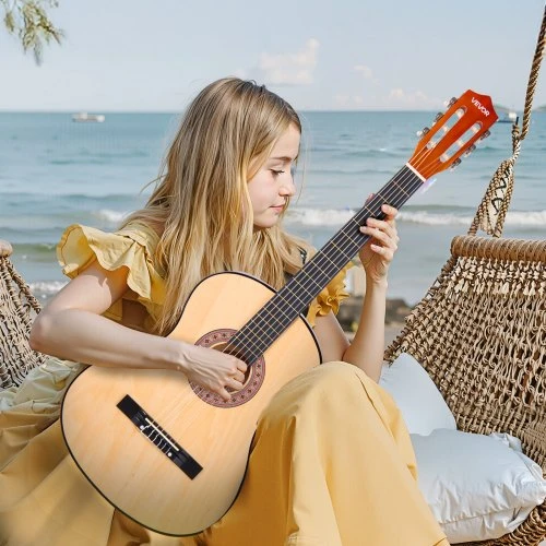 VEVOR Klasikinė gitara M5831, 960 mm, natūrali, su priedų rinkiniu