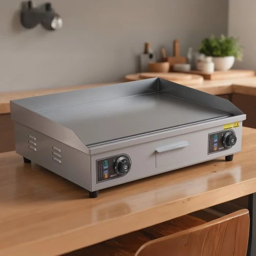 VEVOR Komercinė elektrinė keptuvė, 655 x 400 mm, 4000 W, 50–300 °C, nerūdijančio plieno, be kištuko