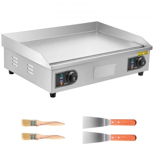 VEVOR Komercinė elektrinė keptuvė, 655 x 400 mm, 4000 W, 50–300 °C, nerūdijančio plieno, be kištuko