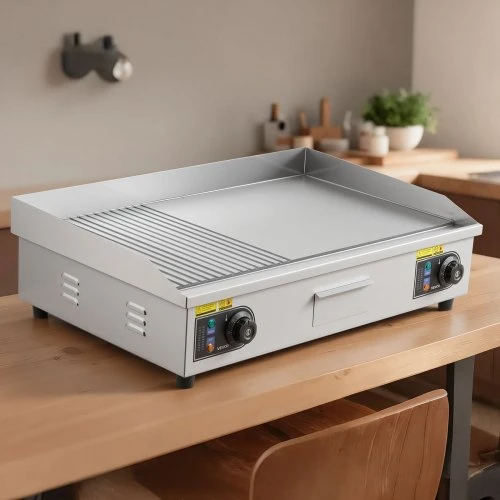 VEVOR Komercinė elektrinė keptuvė, 28,54 x 15,75 col., 4400 W, reguliuojama 50–300 °C, nerūdijančio plieno