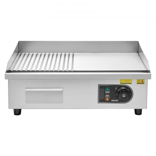 VEVOR Komercinė elektrinė keptuvė-grilis, 535 x 300 mm, 3200 W, 50–300 °C, nerūdijančio plieno korpusas