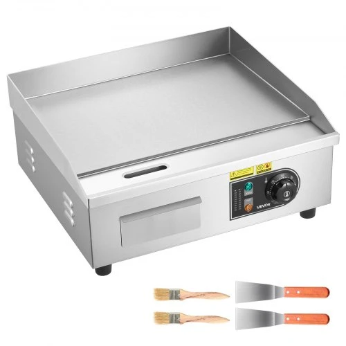 VEVOR Komercinė elektrinė keptuvė-grilis, 450 x 300 mm, 2800 W, 50–300 °C, nerūdijančio plieno
