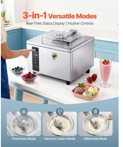 VEVOR Komercinė kietų ledų mašina, 500 W, 5 l/val., 2,8 l