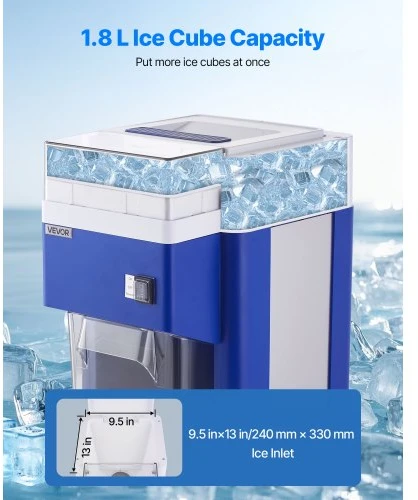 VEVOR Komercinė ledo smulkintuvas, 1,8 l, 300 W, mėlyna