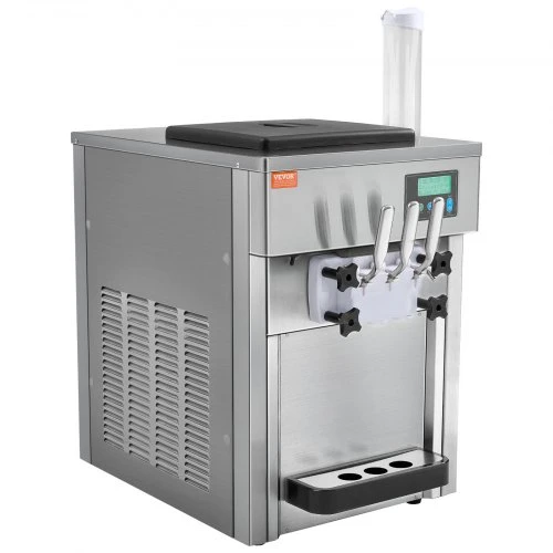 VEVOR Komercinė ledų mašina, 1800 W, 3 skonių, stalviršinė
