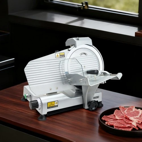 Koduva VEVOR komercinė mėsos pjaustyklė 250B, sidabrinė, 320 W, 250 mm