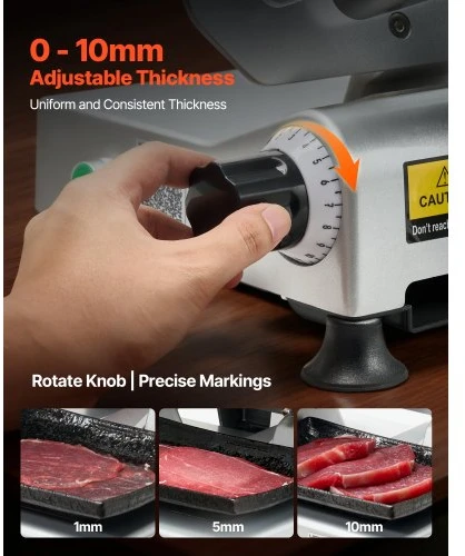 Koduva VEVOR komercinė mėsos pjaustyklė 250B, sidabrinė, 320 W, 250 mm