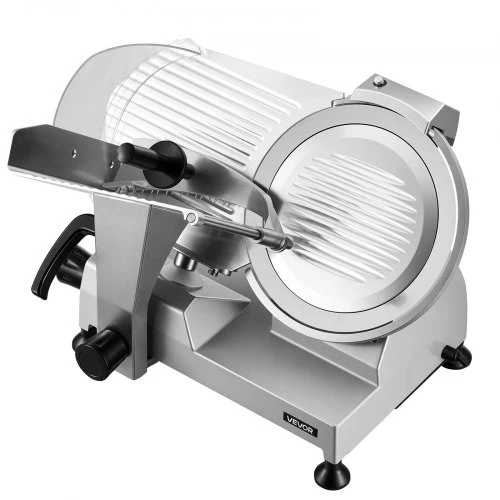 VEVOR Komercinė mėsos pjaustyklė, 400 W, nuimamas 30 cm anglinio plieno peilis, reguliuojamas 0–15 mm storis
