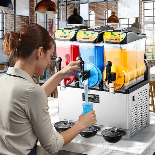 Koduva VEVOR komercinė slush mašina, 15 L x 3, juoda, RLC15*3